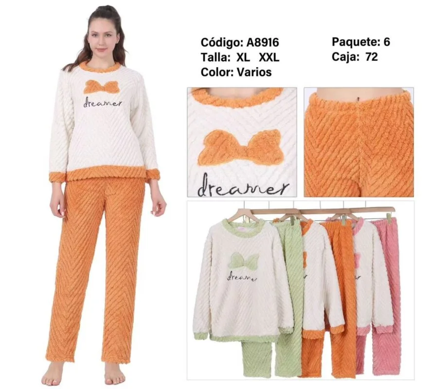 Pijama polar de 2 piezas-A8916