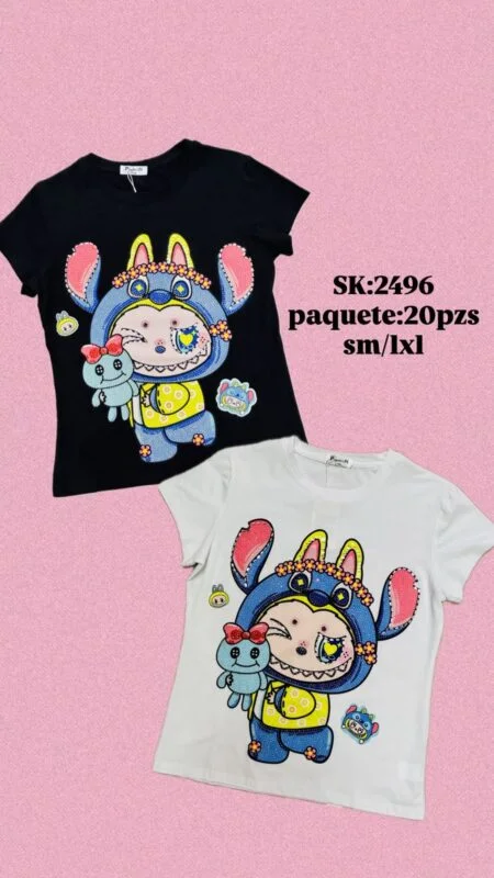 Playera Stitch con flores-2496