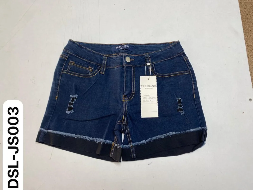 Short de mezclilla azul con detalles desgastados-DSL-JS003