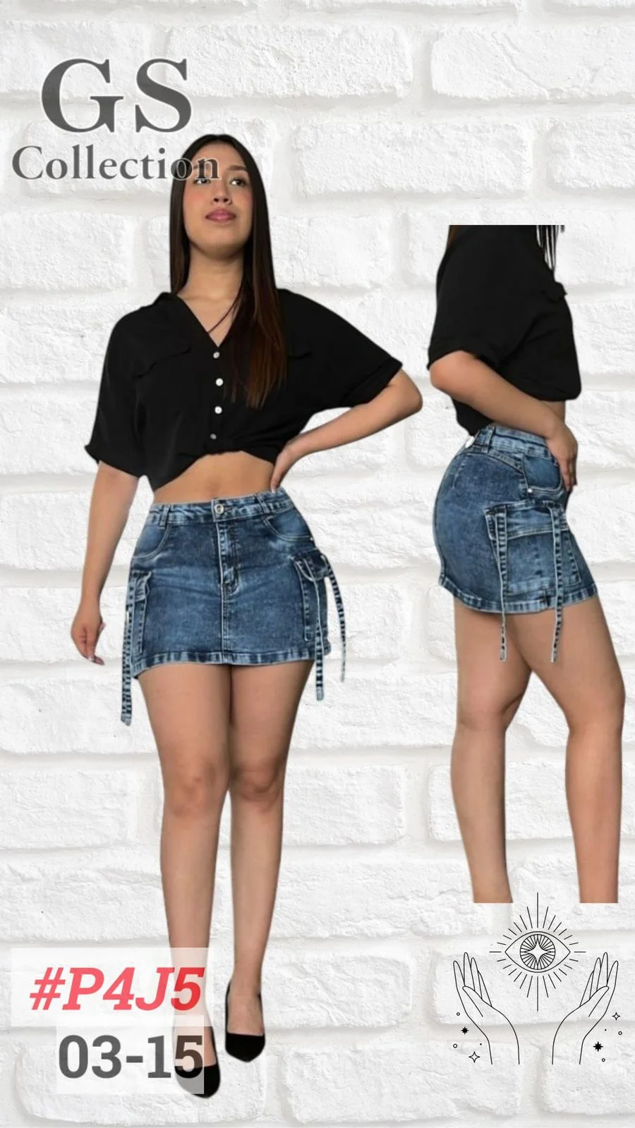 Falda dama cargo-P4J5