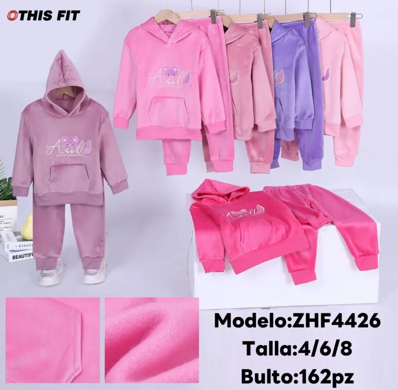 Conjunto con capucha para niña-ZHF4426