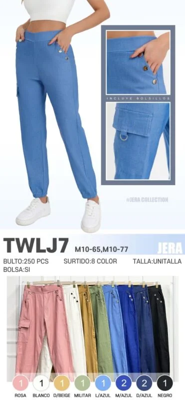 Pantalón Jogger con Bolsillos Cargo-TWLJ7