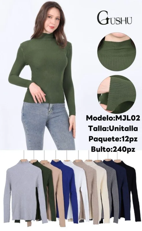 Suéter de cuello alto-MJL02