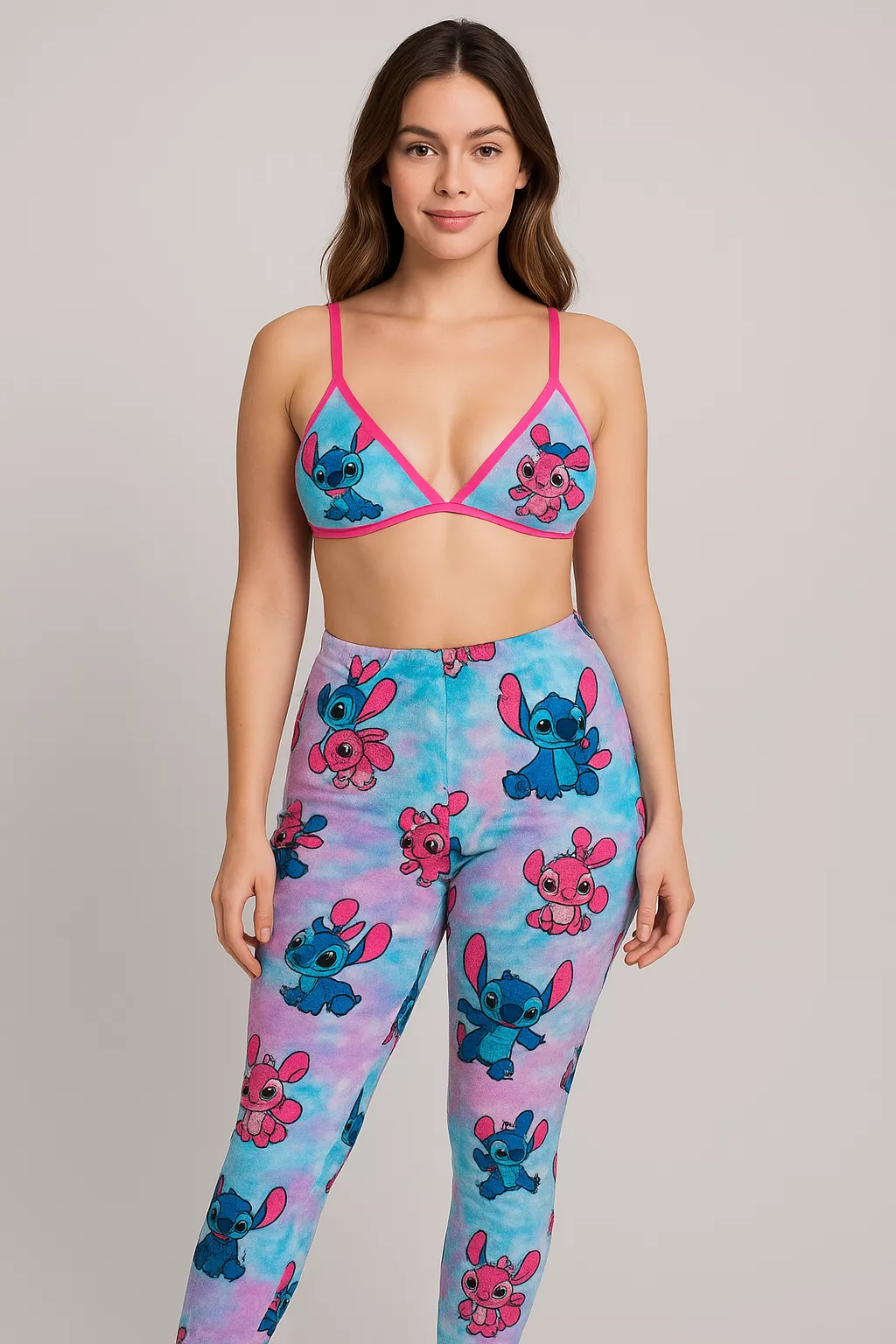 Pijama top y pantalon con diseño-TOP-PANT