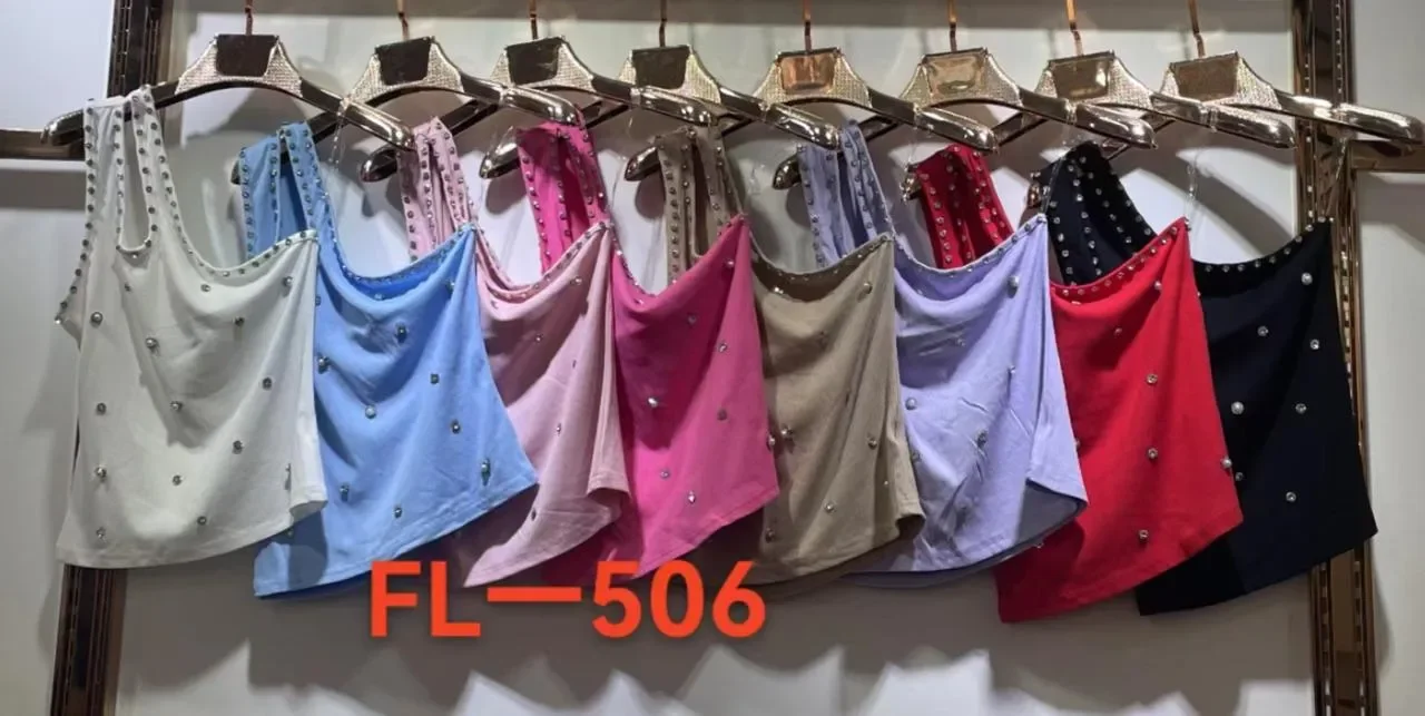 Blusa sin hombro con brillos-FL-506