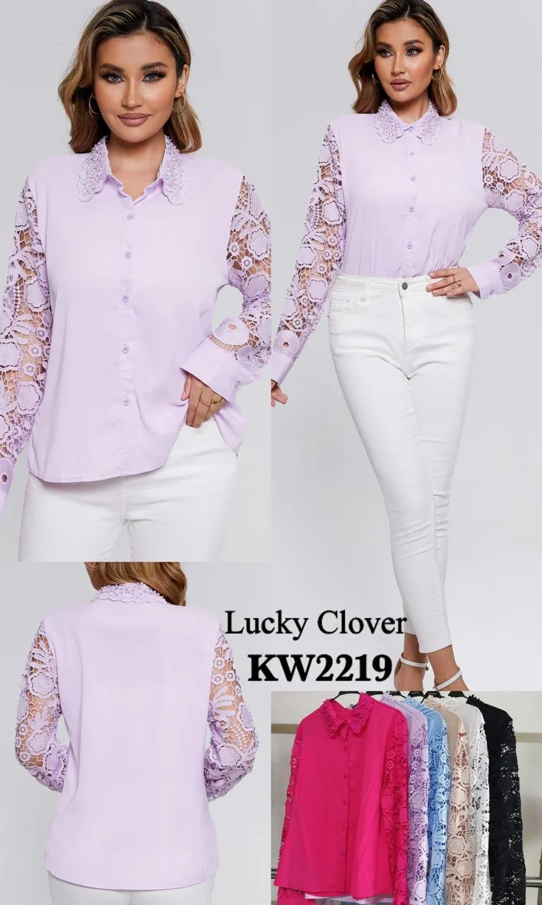 Blusa Manga con Encaje Dama-KW2219