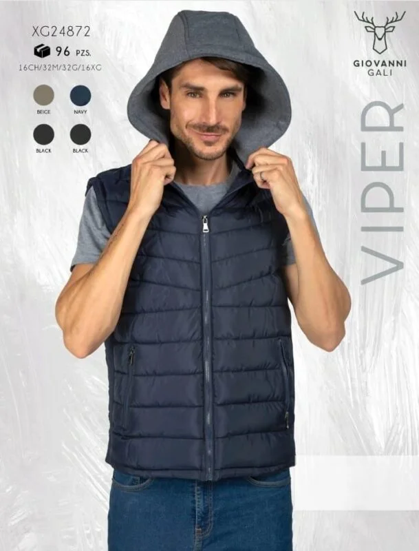 Chaleco con capucha para hombre-XG24872