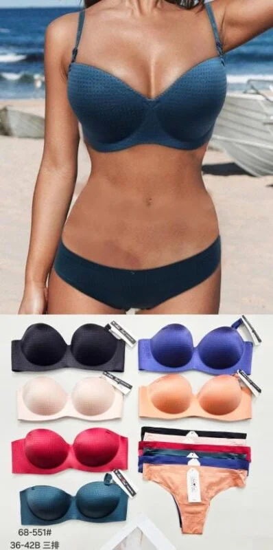 Conjunto de sujetador sin varilla y braga-68-551