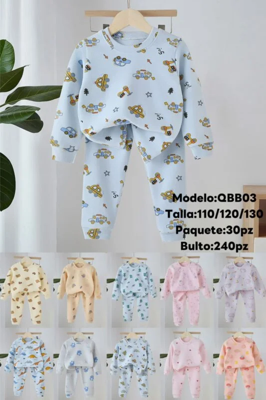 Conjunto para niño con estampado de coches-QBB03