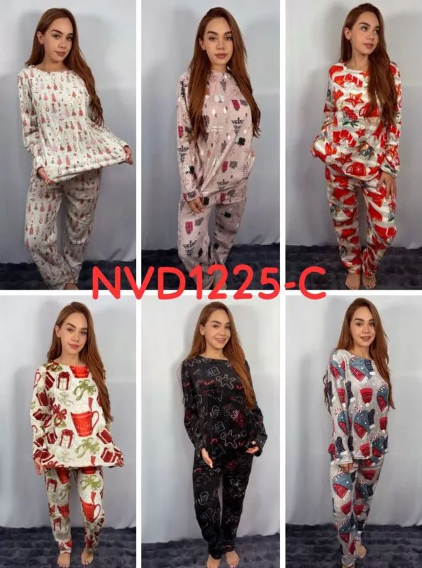 Pijama Navideña de Mujer de Dos Piezas-NVD1225-C