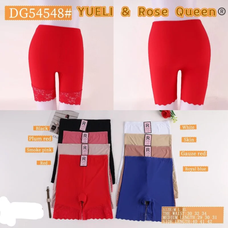 Shorts de mujer tipo bóxer con encaje-DG54548