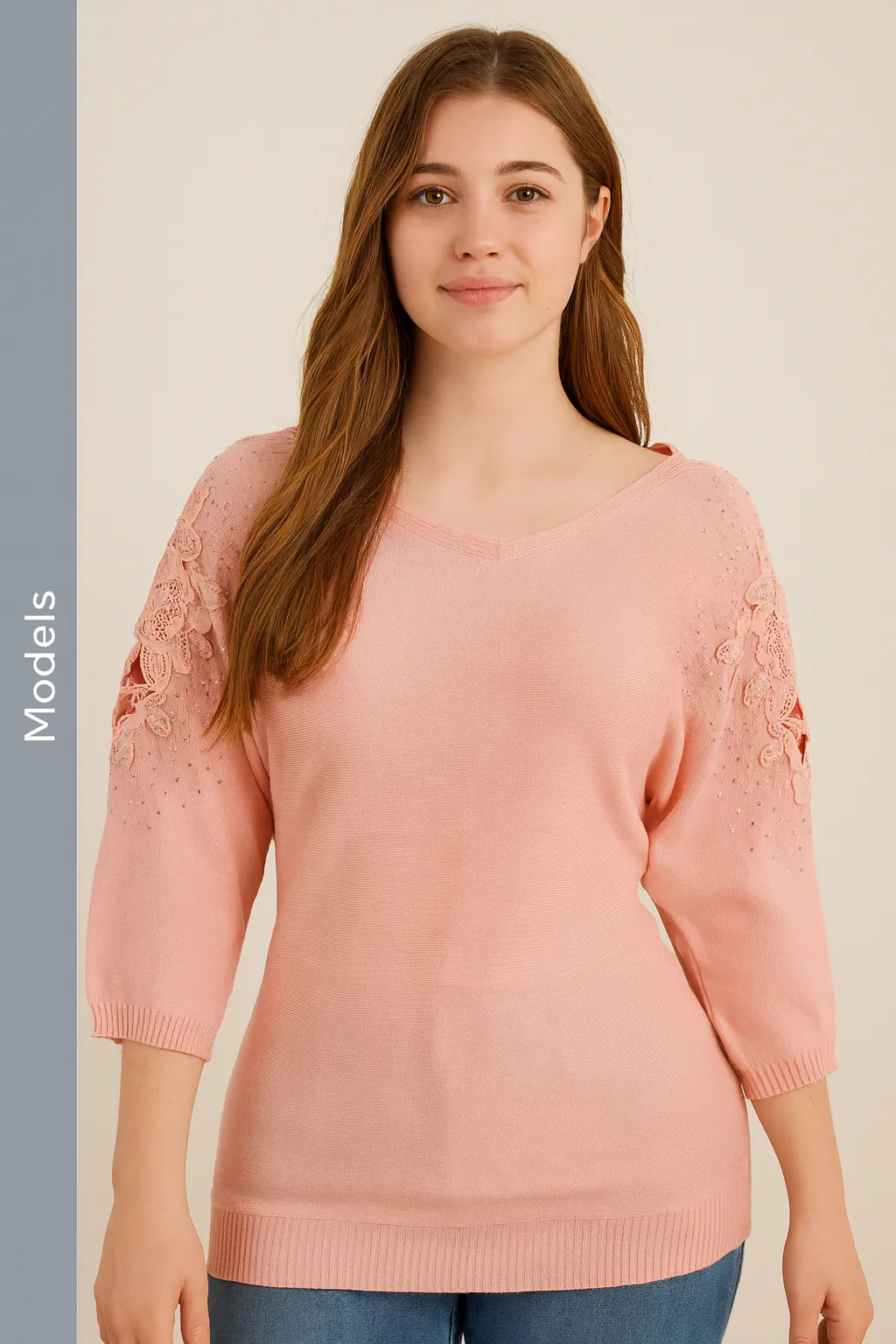 Blusa con brillo en hombros y bordado-NIT230