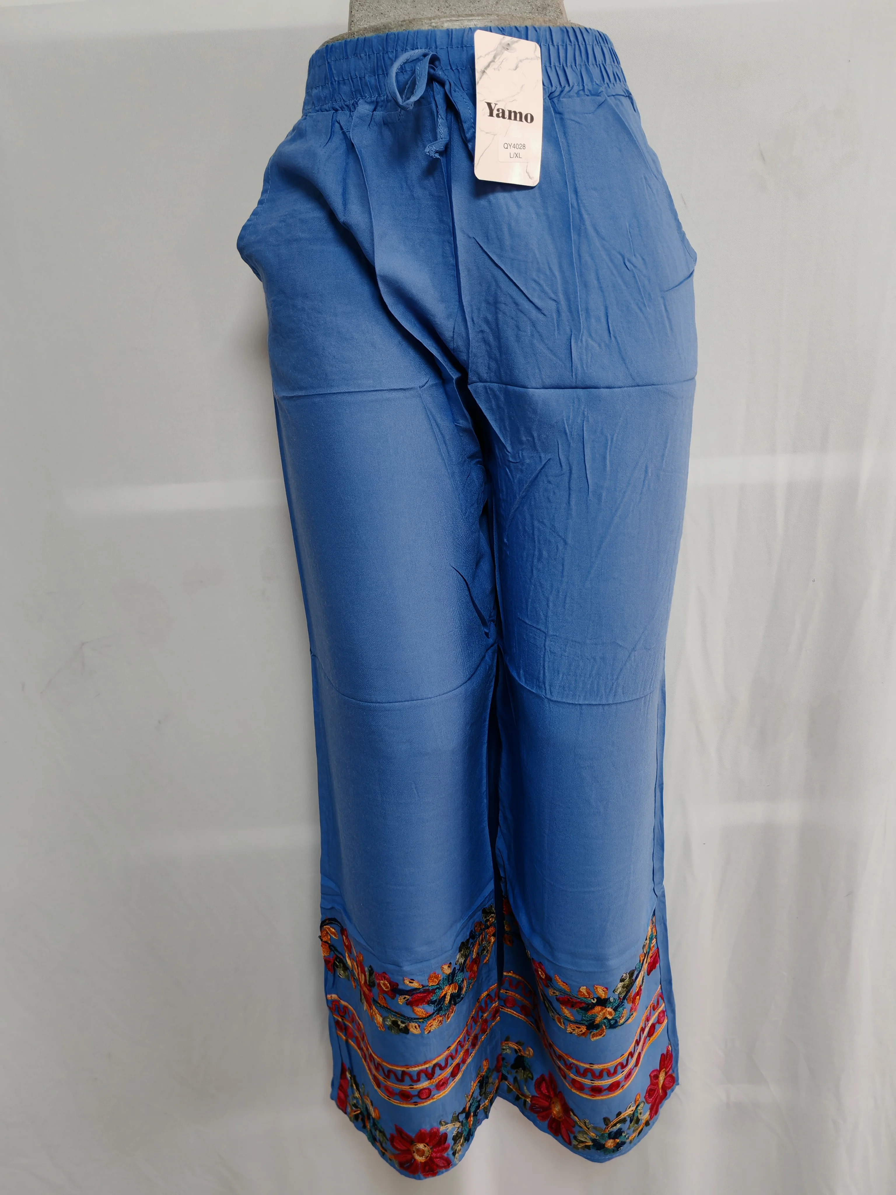 Pantalon de tela con bordado L/XL XL/XXL-QY4028
