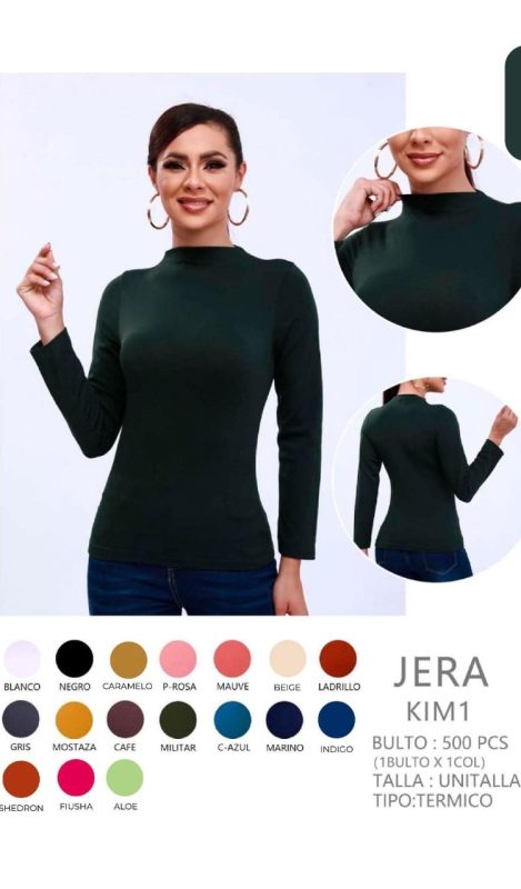 Blusa cuello alto manga larga-KIM1