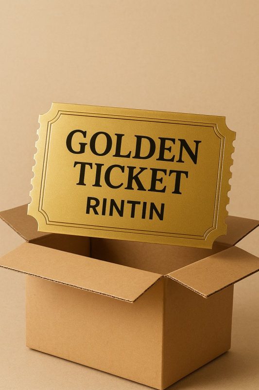 Boleto dorado Rintin.-GOLDEN