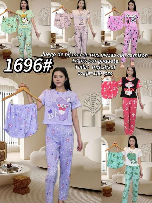 Conjunto de pijama de tres piezas-1696