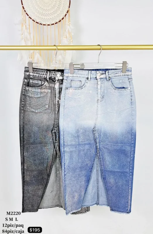 Falda de mezclilla con abertura-2-PAQUETE-SURTIDO