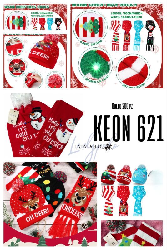 Gorro y bufanda navideños-KEON 621