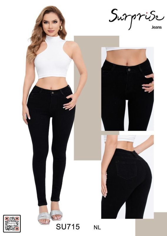 Jeans ajustados negros-SU715