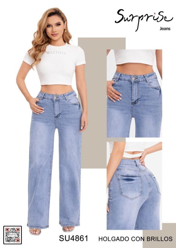 Jeans Holgado con Brillos-SU4861