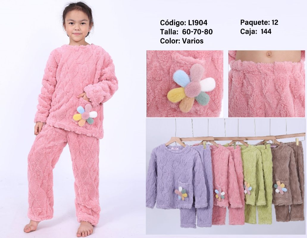 Pijama de niña con diseño floral-L1904