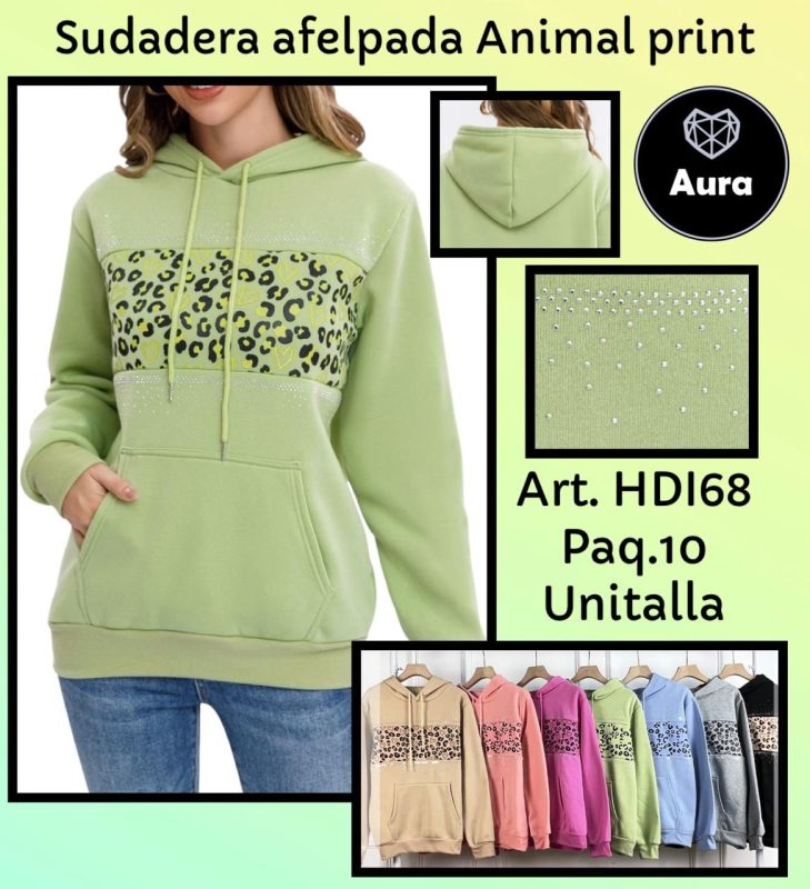 Sudadera afelpada animal print-HDI68