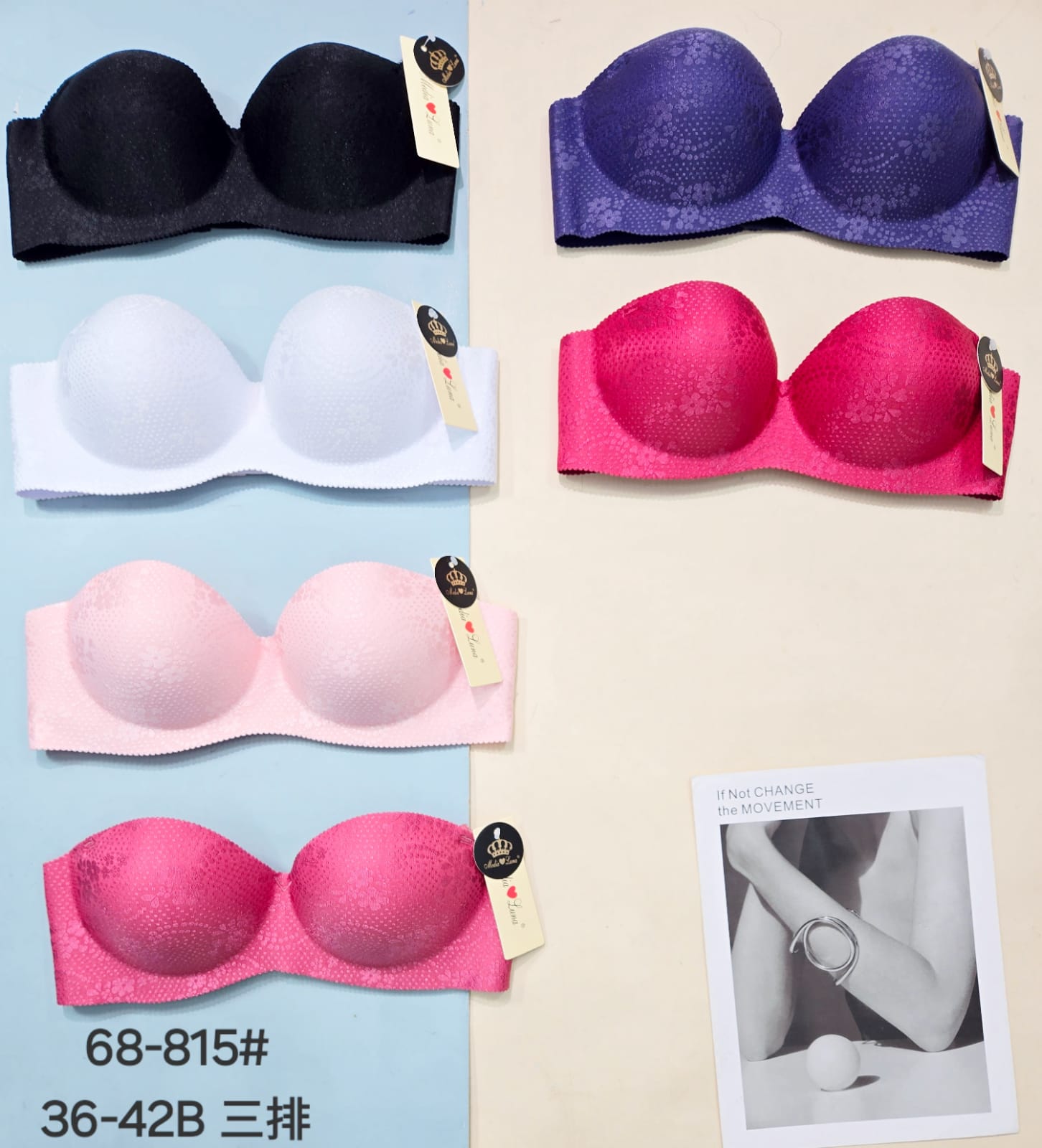 Sujetador strapless con encaje-HS25-68-815