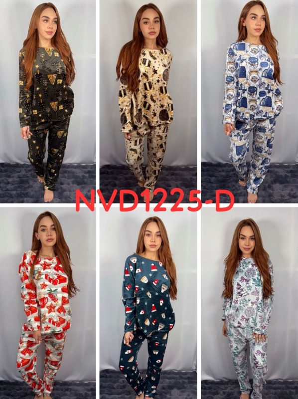 Conjunto de pijama estampado para mujer-NVD1225-D
