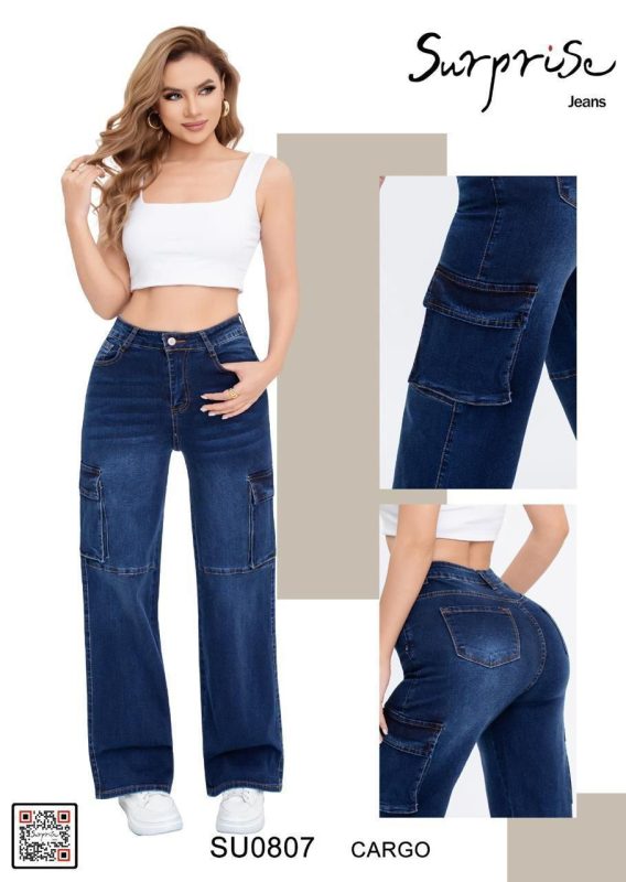 Jeans cargo mujer-SU0807