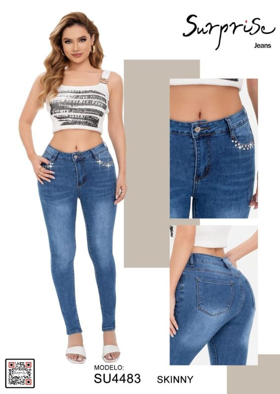 Jeans skinny con detalles-SU4483