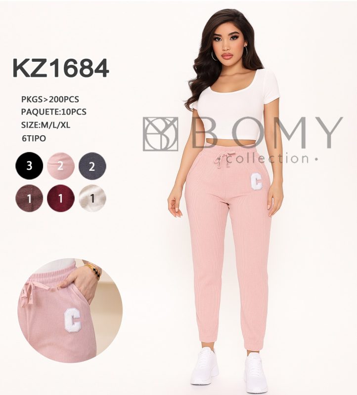 Pantalón deportivo con letra-KZ1684