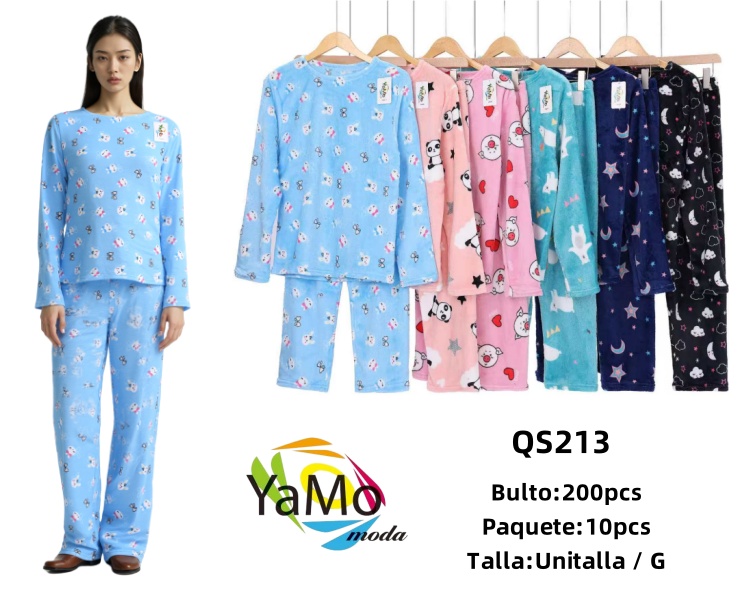 Pijama de felpa con estampado-QS213