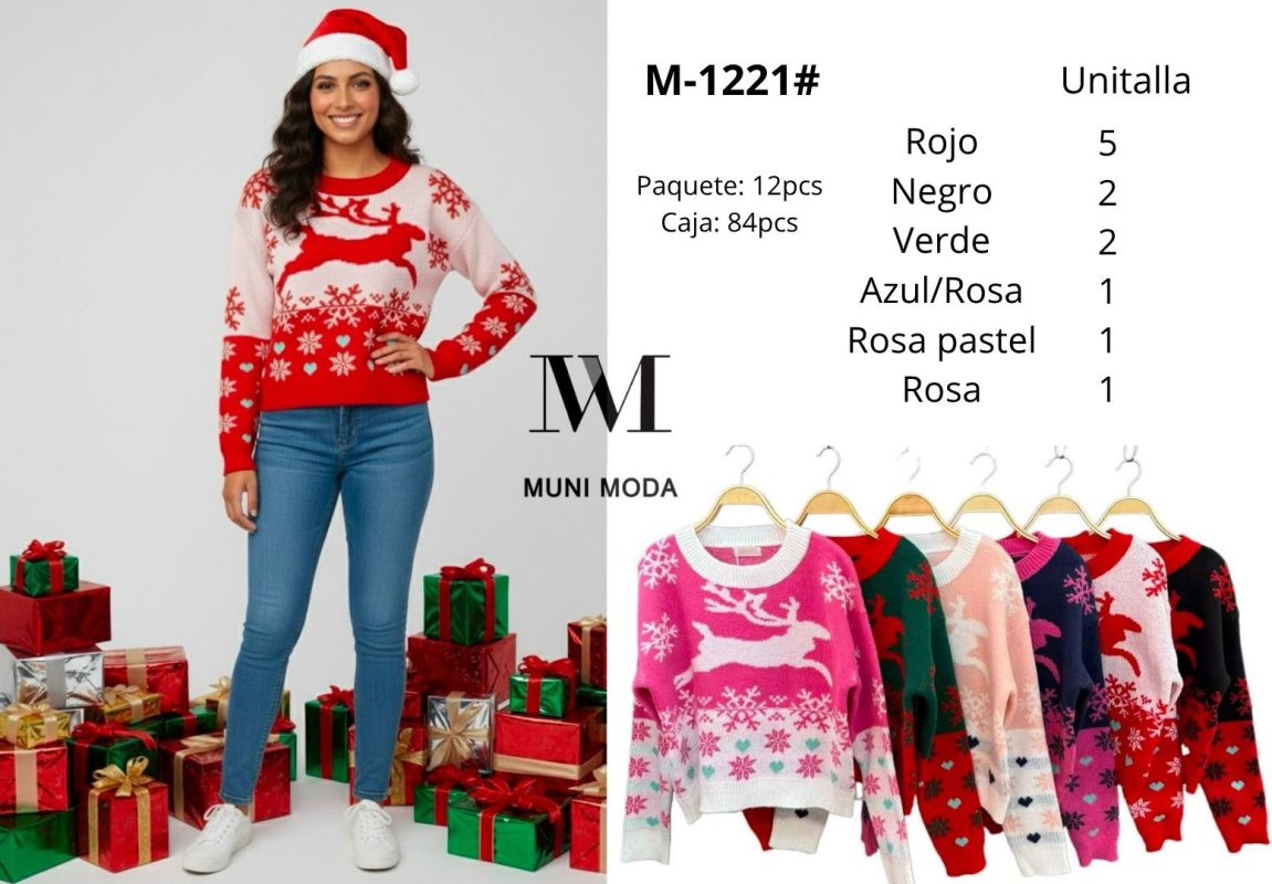 Suéter Navideño Reno Mujer-M-1221