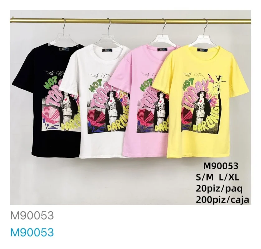 Playera de mujer con diseño gráfico-M90053