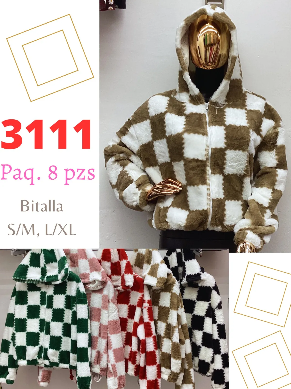 3111-Chamarra diseño cuadros