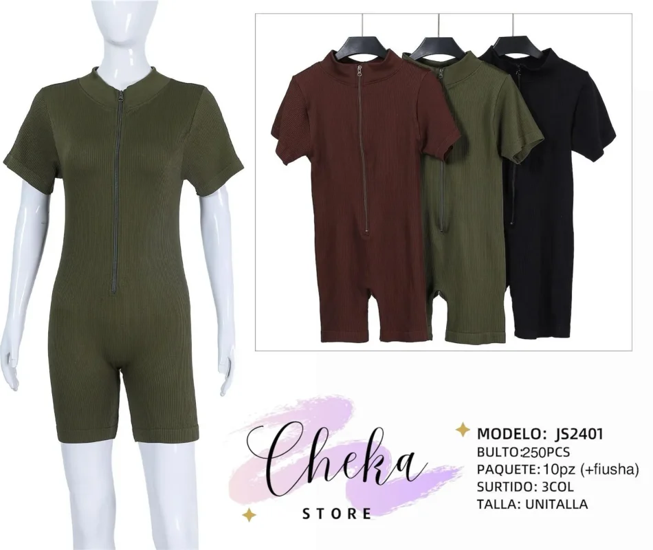 Jumpsuit Corto con Cierre-JS2401