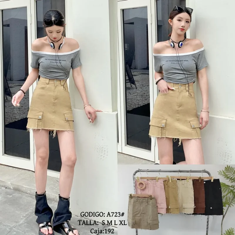 Falda Tipo cargo-A723