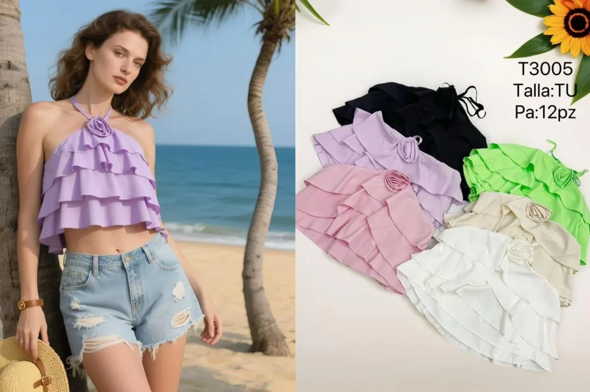 Top con flor-T3005