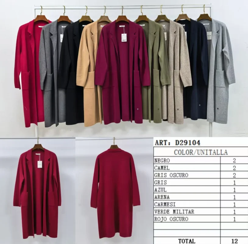 Abrigo largo unicolor-D29104