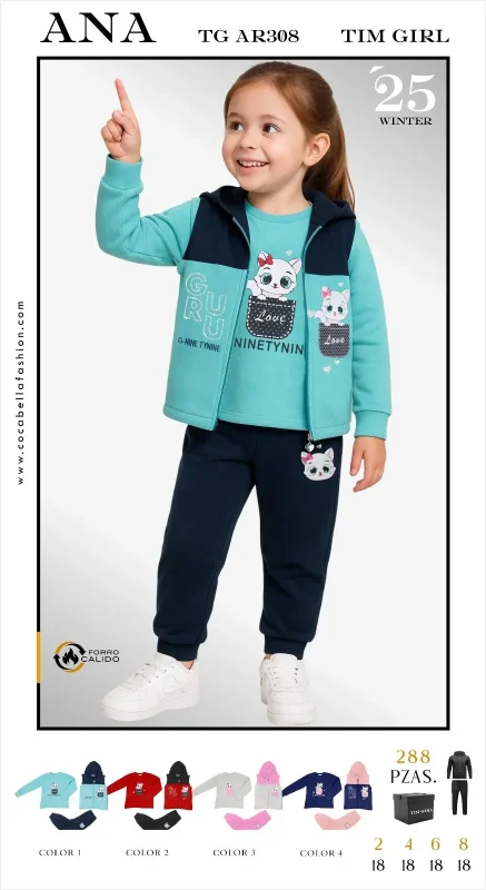 Conjunto 3 pz Ana-0-TG AR308