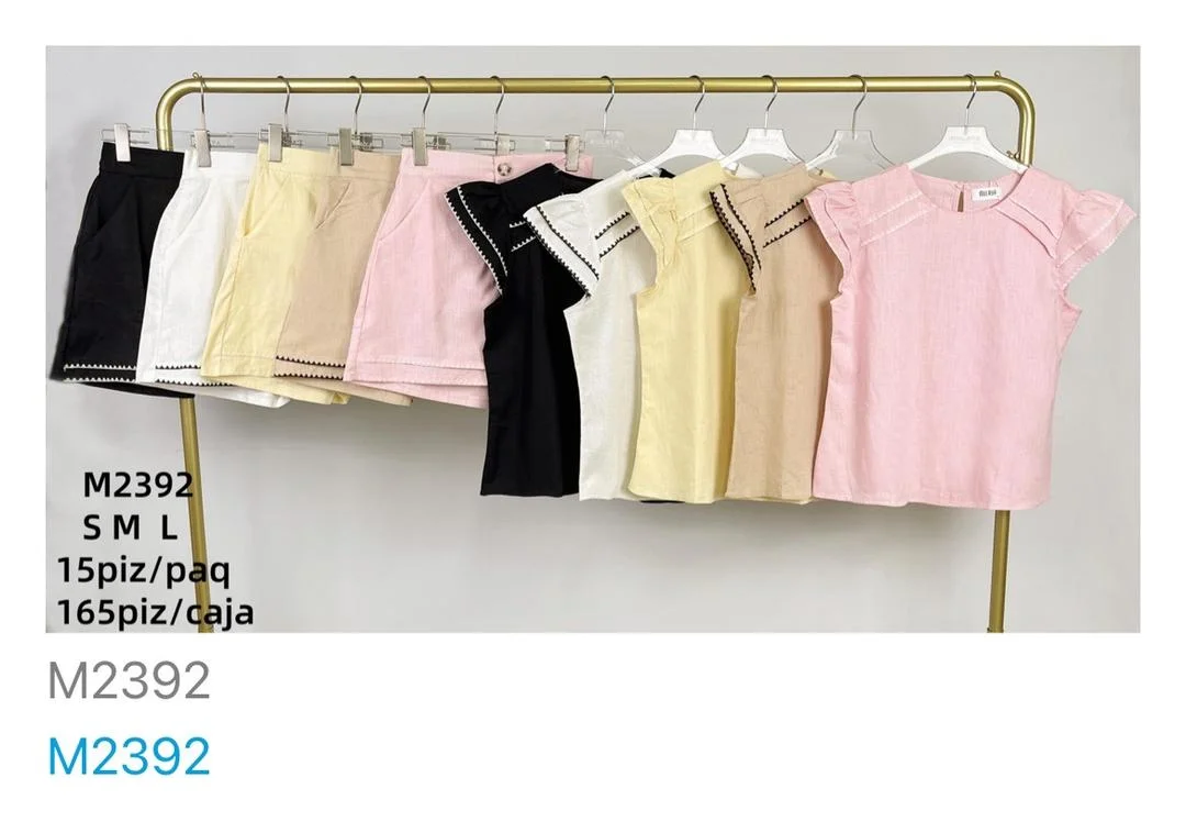Conjunto falda short con blusa-M2392