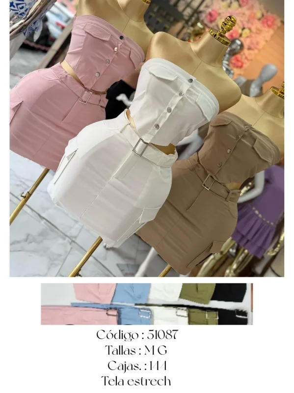 Conjunto Falda y Top de botones-51087