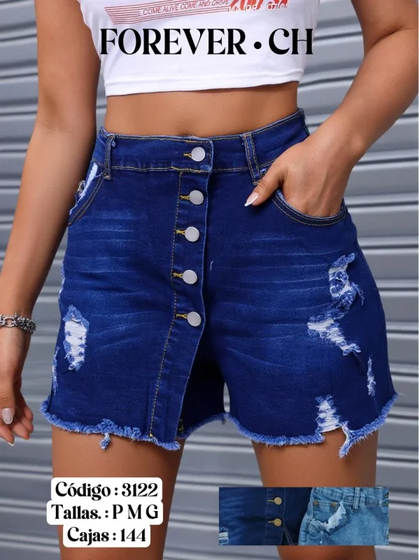 Shorts con desgastes-3122
