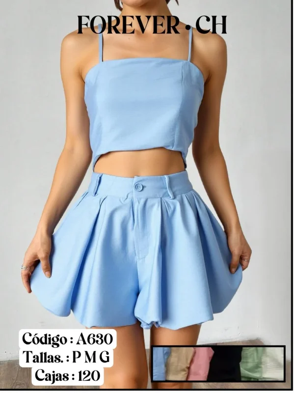 Conjunto crop top y falda-A630