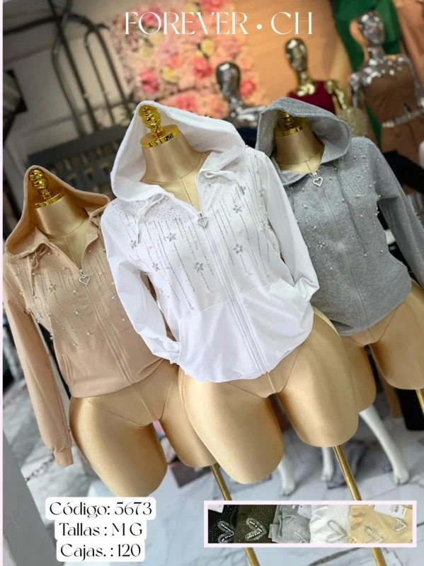 Sudadera con gorro estrellas brillos-5673