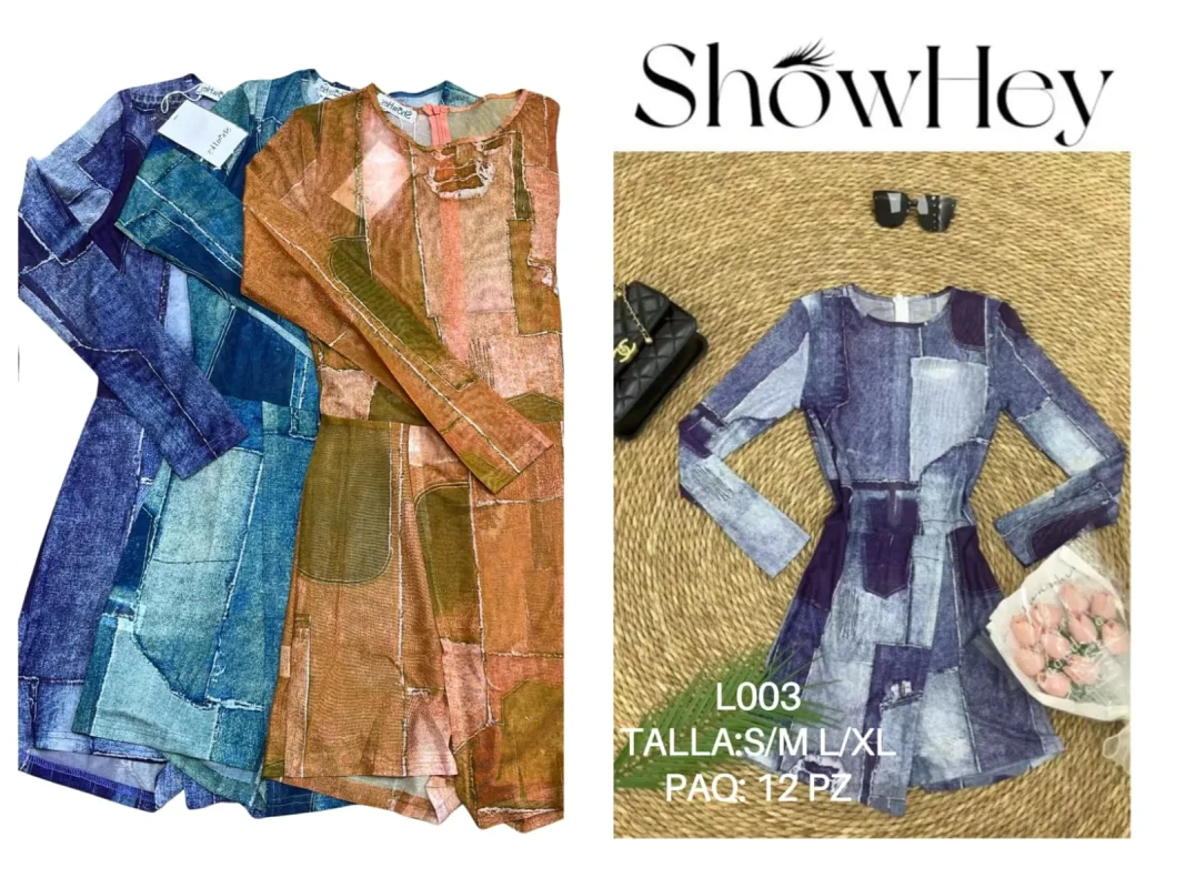 Vestido Estampado Denim-L003