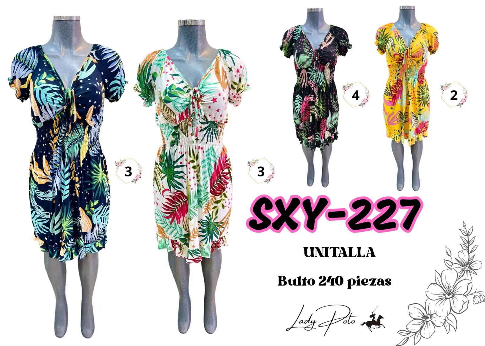 SXY227-Vestido dama con diseños