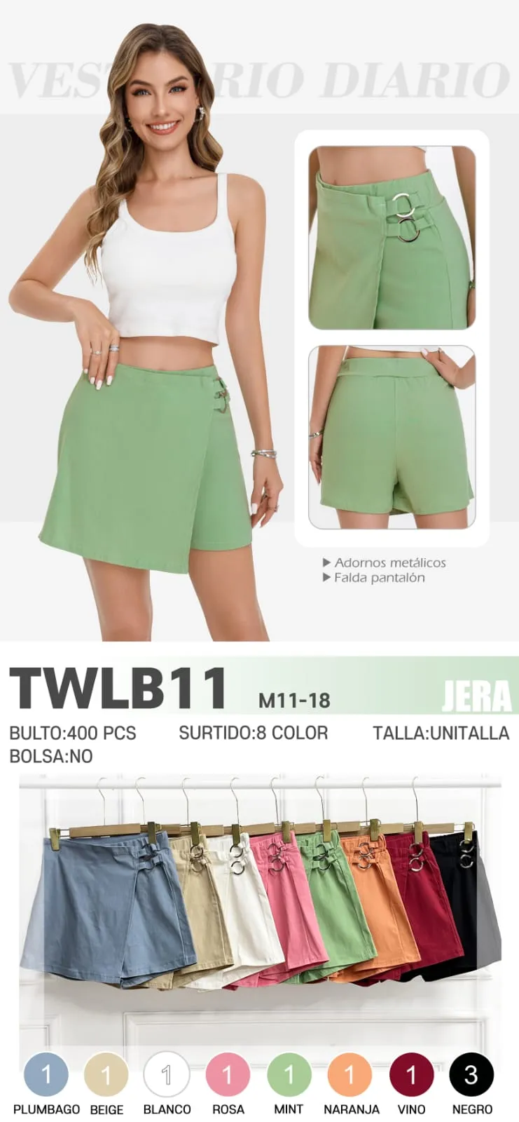 TWLB11-Short falda casual