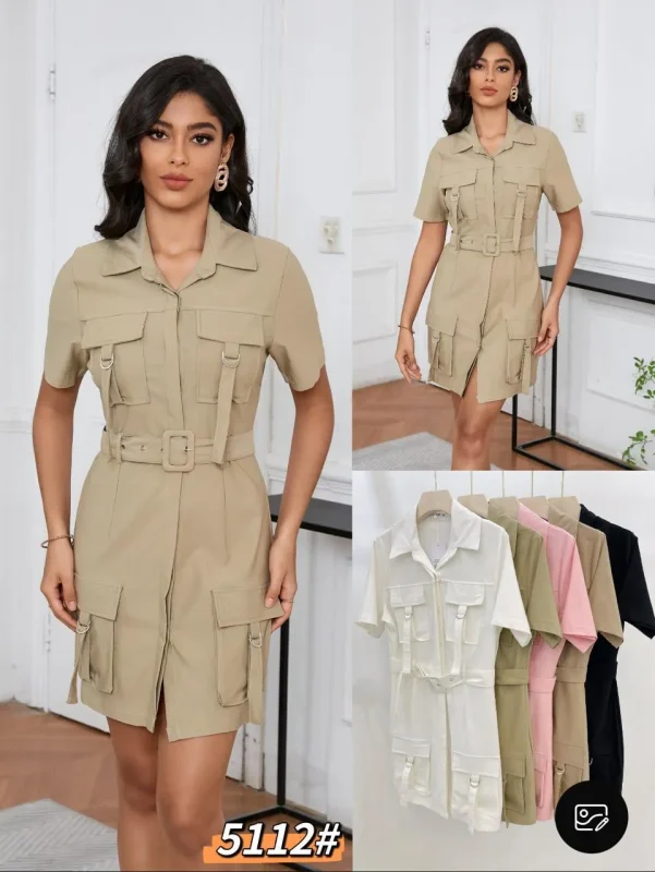 Vestido Safari Con Cinturón-00-5112