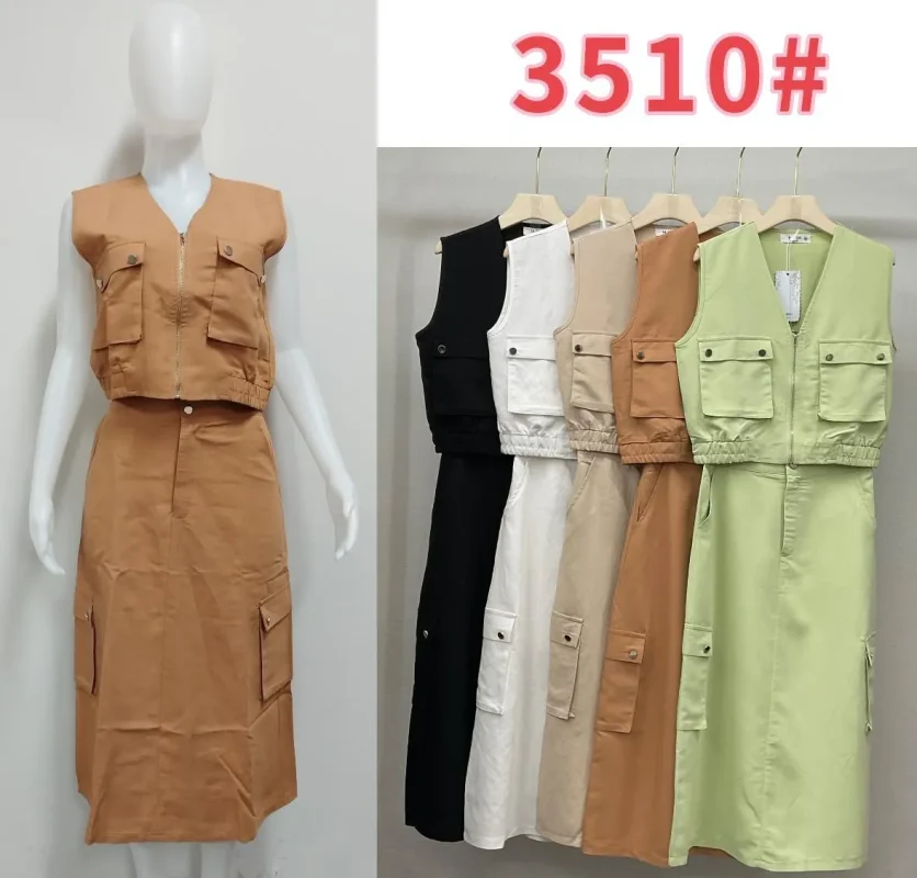 Conjunto Casual Chaleco Y Falda-2-3510